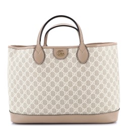 Ophidia Top Handle Shopping Tote GG Coated Canvas and Leather Medium