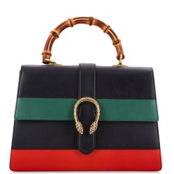 Dionysus Bamboo Top Handle Bag Colorblock Leather Large
