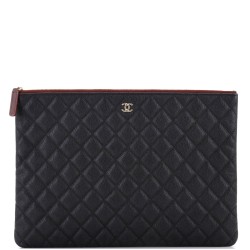 O Case Clutch Quilted Caviar Large