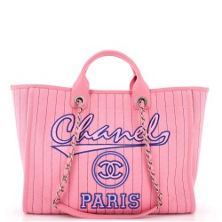 Deauville Tote Pinstripe Cotton Medium