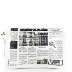 Newspaper Pouch Printed Leather