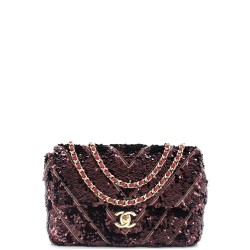 CC Flap Bag Chevron Sequins Mini