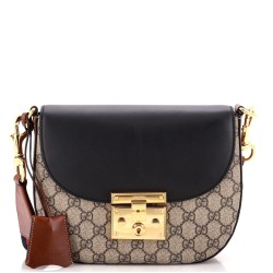 Padlock Saddle Shoulder Bag GG Coated Canvas and Leather Medium