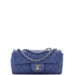 Classic Single Flap Bag Quilted Caviar East West