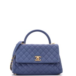 Coco Top Handle Bag Quilted Caviar Small