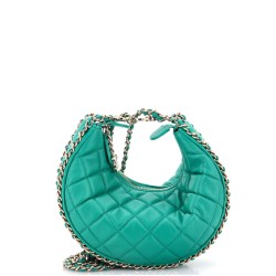 Chain Around Hook Hobo Quilted Lambskin Small