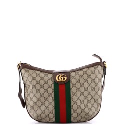 Ophidia Half Moon Hobo GG Coated Canvas Small