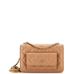 Pocket Twins Wallet on Chain Quilted Caviar