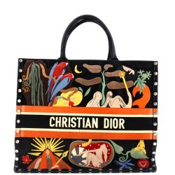 Book Tote Multicolor Studded Suede Large