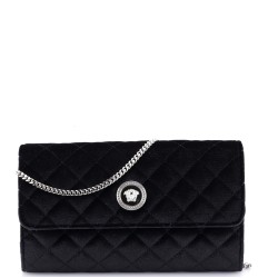 La Medusa Chain Clutch Quilted Velvet