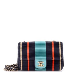 Coco Pleats Classic Single Flap Bag Printed Perforated Calfskin Mini