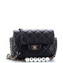 My Precious Pearls Chain Flap Bag Quilted Lambskin Medium