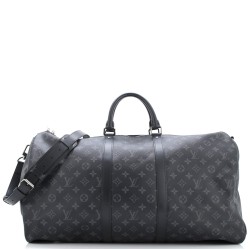 Keepall Bandouliere Bag Monogram Eclipse Canvas 55