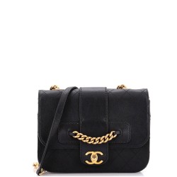 Front Chain Flap Bag Quilted Sheepskin Medium