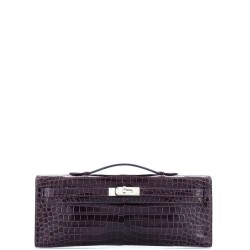 Kelly Cut Pochette Porosus Crocodile