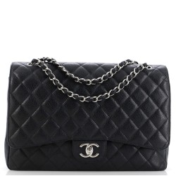 Classic Double Flap Bag Quilted Caviar Maxi