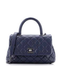 Coco Top Handle Bag Quilted Caviar Mini