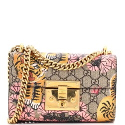 Padlock Shoulder Bag Bengal Print GG Coated Canvas Small