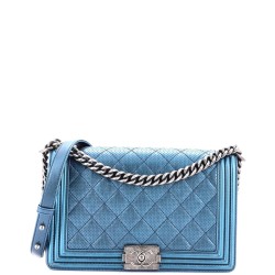 Boy Flap Bag Quilted Perforated Lambskin New Medium