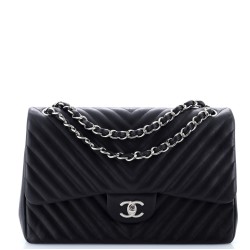 Classic Double Flap Bag Chevron Lambskin Jumbo