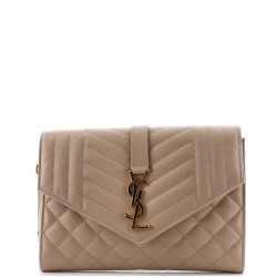 Classic Monogram Envelope Wristlet Clutch Mixed Matelasse Leather
