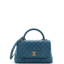 Coco Top Handle Bag Quilted Caviar Small