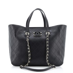 Covered CC Shopping Tote Stitched Calfskin Medium
