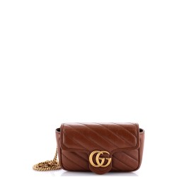 GG Marmont Flap Bag Diagonal Quilted Leather Super Mini
