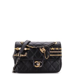 Coco Clips Flap Bag Embellished Quilted Lambskin Small