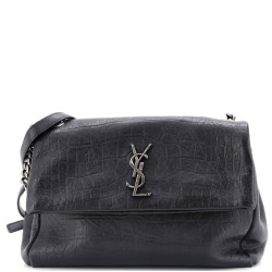 West Hollywood Shoulder Bag Crocodile Embossed Leather Medium