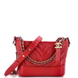 Gabrielle Hobo Chevron Aged Calfskin Small