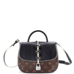 Chain It Handbag Monogram Canvas with Leather PM