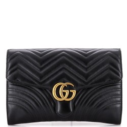 GG Marmont Flap Clutch Matelasse Leather
