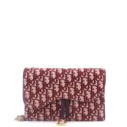 Saddle Chain Clutch Oblique Canvas