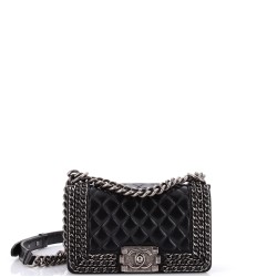 Chained Boy Flap Bag Quilted Glazed Calfskin Small