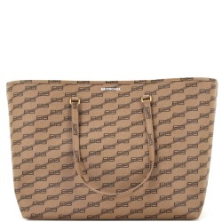 Signature East-West Shopper Tote BB Monogram Coated Canvas Large