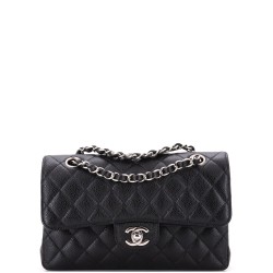 Classic Double Flap Bag Quilted Caviar Small