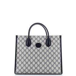 Interlocking G Tote GG Coated Canvas and Leather Small