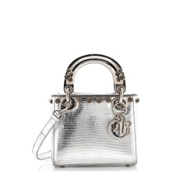 Lady Dior Bag Lizard with Metal Applique Mini