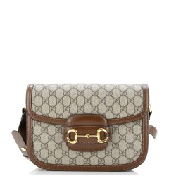 Horsebit 1955 Shoulder Bag GG Coated Canvas with Leather Small