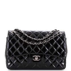 Classic Double Flap Bag Quilted Patent Jumbo