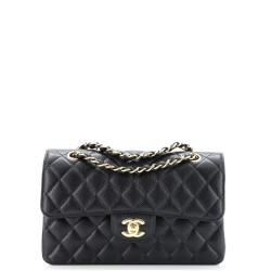 Classic Double Flap Bag Quilted Caviar Small