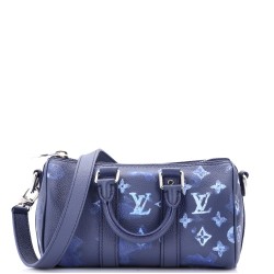 Keepall Bandouliere Bag Limited Edition Monogram Ink Watercolor Leather XS