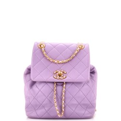 Chain Infinity Drawstring Backpack Quilted Lambskin Small