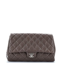 Clutch with Chain Quilted Caviar