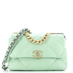 19 Flap Bag Quilted Leather Medium