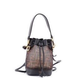 Mon Tresor Bucket Bag Zucca Mesh with Leather Mini