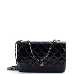 CC Eyelet Wallet on Chain Quilted Patent
