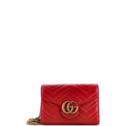 GG Marmont Chain Wallet Matelasse Leather Mini