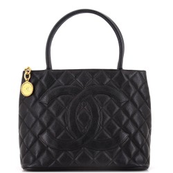 Medallion Tote Quilted Caviar